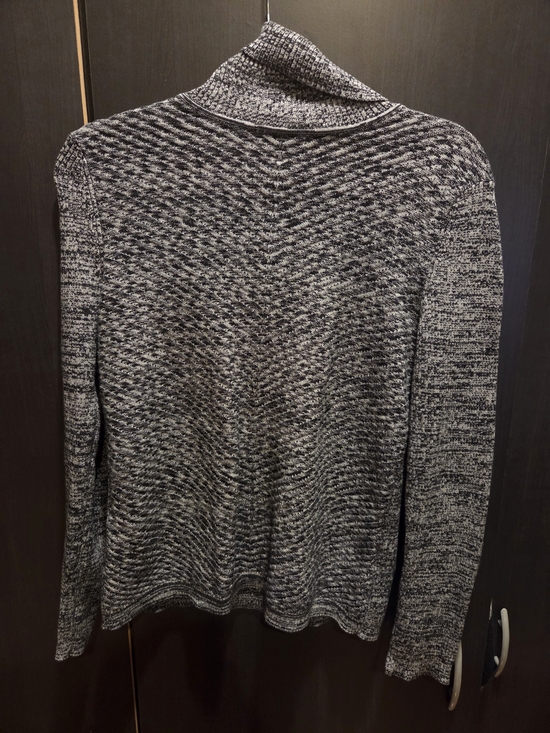 Denver Hayes Tops - Denver Hayes Marled Black & White Knit Cardigan